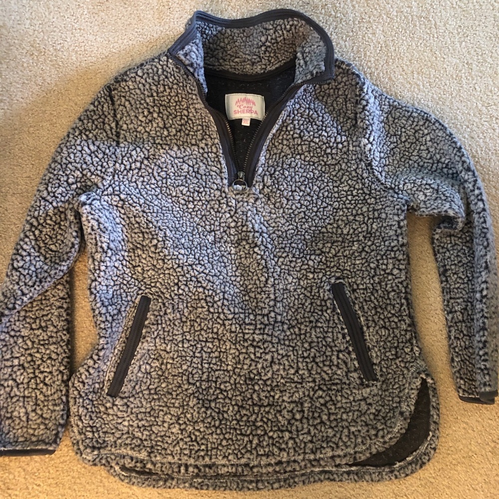 Sherpa Half-Zip Fleece Pullover - Gray